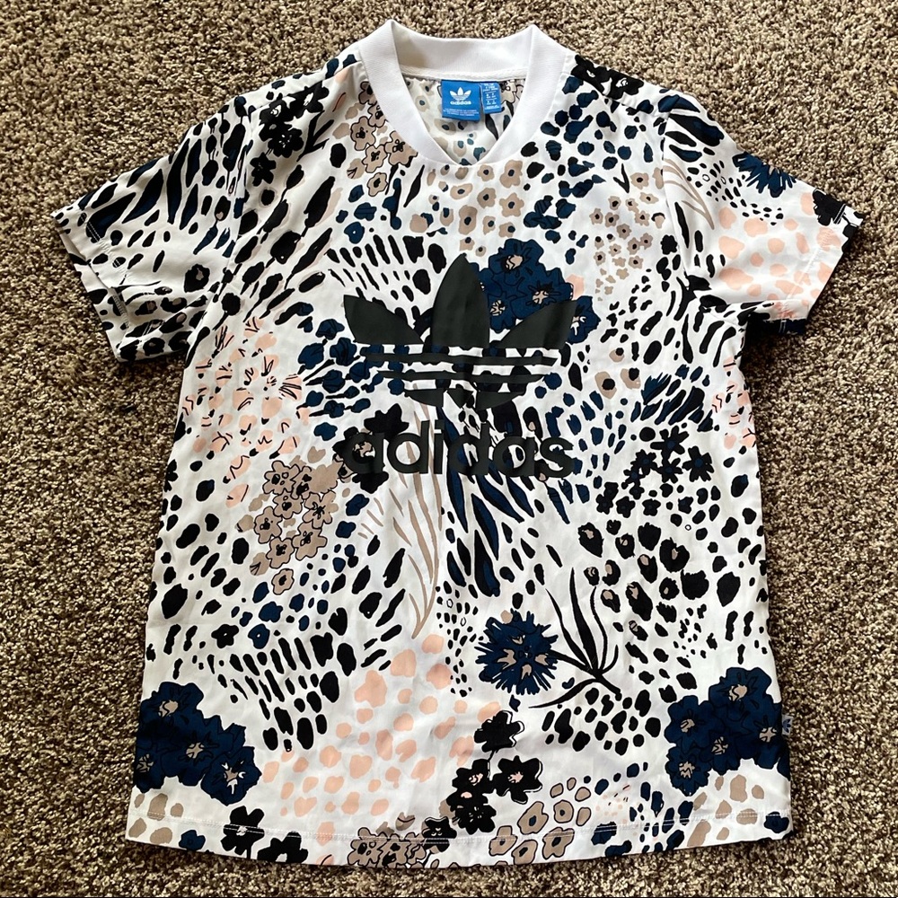 Adidas multicolor print shirt